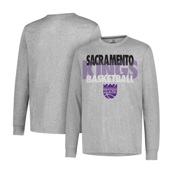 Ultra Game NBA Sacramento Kings Mens Supreme Long Sleeve Pullover Tee Shirt, Heather Gray, XX-Large