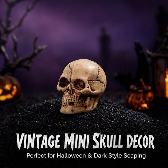 SolTerra 18-Pack Mini Resin Skull Heads, Realistic Vintage Skeleton Skulls for Halloween Decor, DIY Crafts, Gothic Jewelry Making and Micro Landscapes