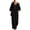Black, variant on Ashirexll Womens 2 Piece Outfits Solid Color Oversized Button Down Top with High Waist Pleated Wide Leg Pants Matching Set