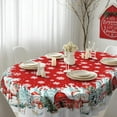 thumbnail image 2 of Oval Christmas Tablecloth 60x84 Inch, Farmhouse Red Snowman Snowflake Christmas Table Cloth, Polyester Waterproof Wrinkle Resistant Xmas Table Cover for Holidays Kitchen Dinning Table Home Decor, 2 of 6