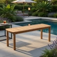 thumbnail image 4 of Hommoo Set of 2 Acacia Wood Outdoor Benches, Slatted Garden Bench for Patio, Deck & Entryway, 48" Rustic Wooden Seating, Natural, 4 of 7