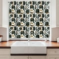 thumbnail image 2 of Botanical Kitchen Curtains, Modern Abstract Art Geometric Shapes in Dark Tones Vertical Branches, Window Drapes 2 Panel Set for Kitchen Cafe Decor, 55" x 36", Charcoal Grey Evergreen, 2 of 3
