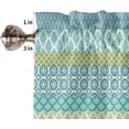 thumbnail image 5 of Kitchen Curtain Valance and Tiers Set Boho 3 Pc Window Treatment Bohemian Geometric Stripes Blue Green 3 Pieces Rod Pocket Valance Set for Small Windows Bedroom, 54 in x 24 in Teal, 5 of 6