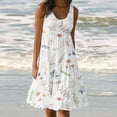 thumbnail image 1 of Fankiway Robe d'Été Sans Manches à Col Rond Imprimée pour Femmes, Grande Taille, 1 of 5