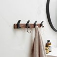 thumbnail image 4 of Coat Rack Wall Mount,Walnut Wood Coat Hooks,Wooden Wall Hooks for Hanging,Heavy Duty Aluminum Hat Bag Hanger Key Holder for Wall,Decorative Purse Hanger Towel Racks for Bathroom, 4 of 4