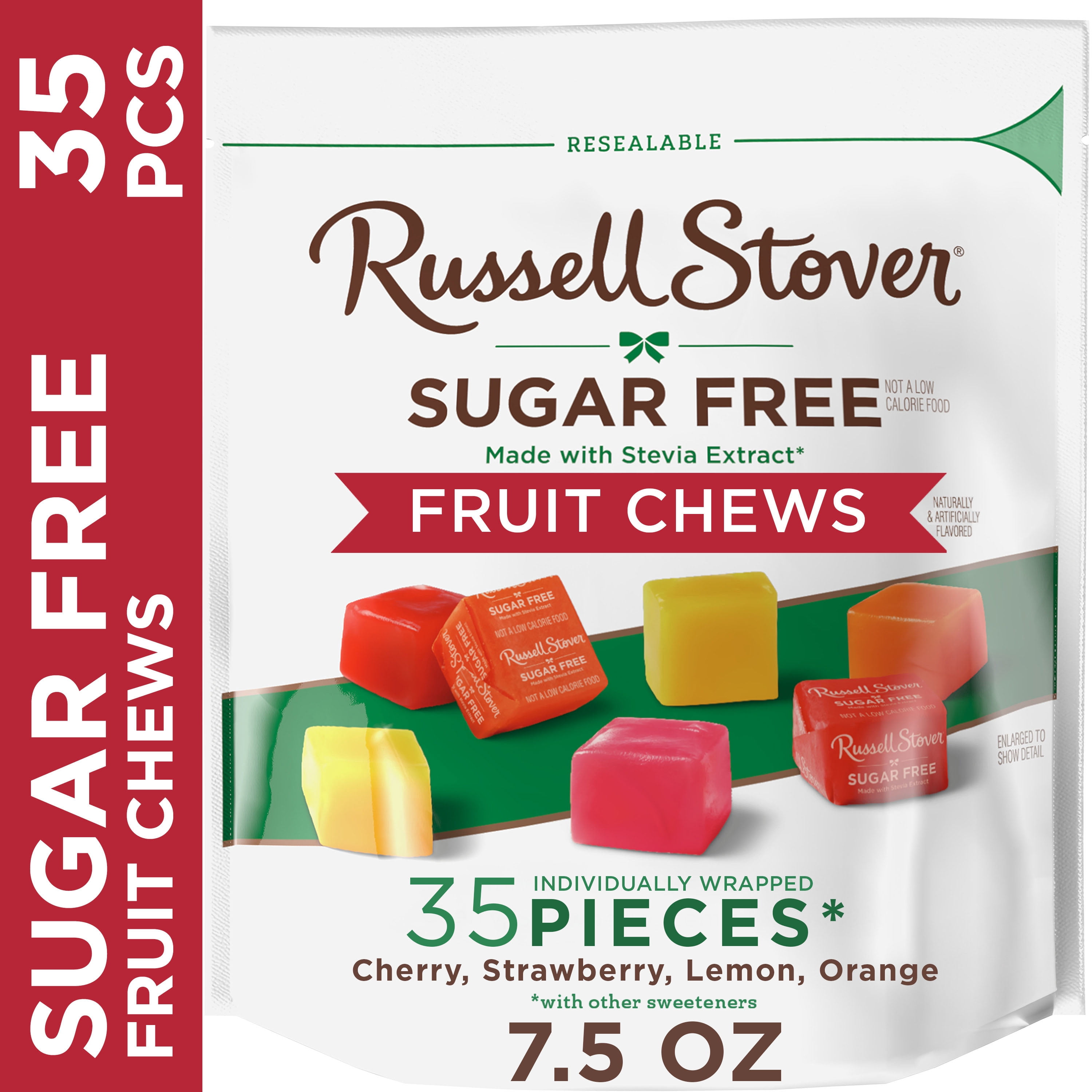RUSSELL STOVER Sugar Free Fruit Chews Candy, 7.5 oz. bag