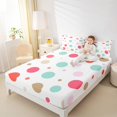thumbnail image 4 of Manfei Cute Dot Pattern Bed Sheets,Geometric Circle King Sheets,Colorful Spot Sheet Set Girl,Super Cozy Room Decor,4 Pieces, 4 of 7