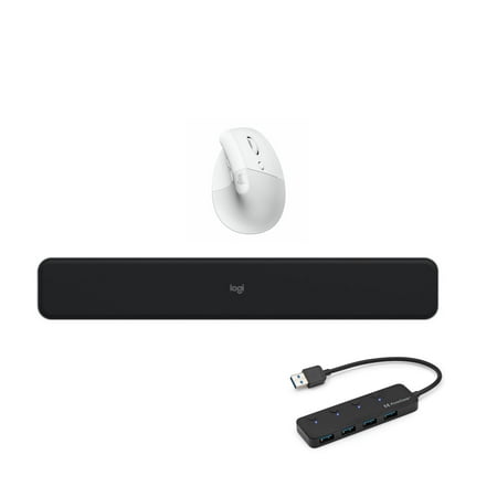UPC: 0196271859048 | Logitech Lift Vertical Wireless Ergonomic Mouse with MX Palm Rest and 4-Port USB 3.0 Hub