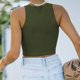 thumbnail image 4 of Gibobby Mujeres Sexy sin mangas de cuello Racerback recortadas Tank Tops Trendy Cute Teen Girls Halter Neck Crop Tops Chaleco(Verde,M), 4 of 5