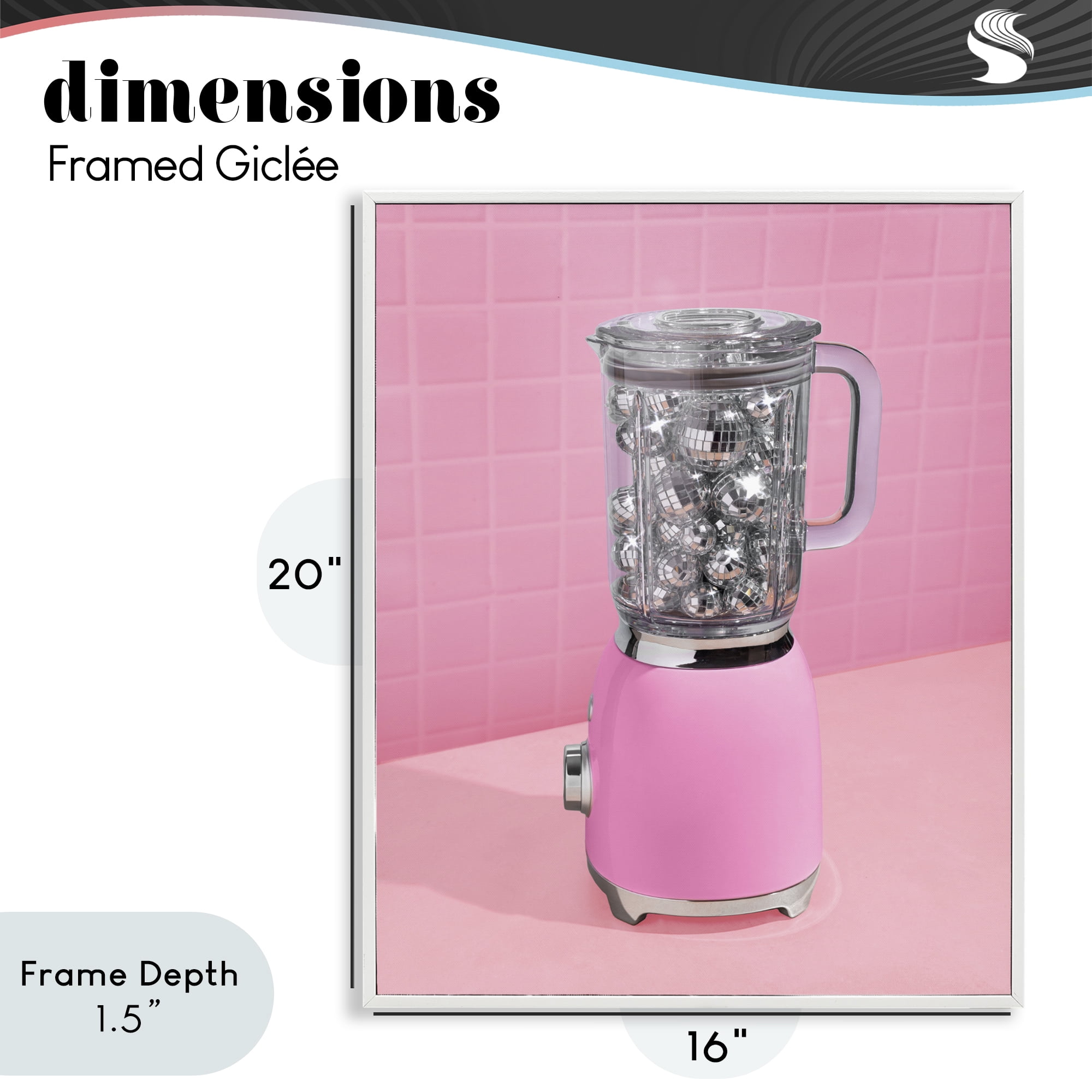 Stupell Industries Disco Drink Blender over Pink White Framed Giclee Art, design by LISH Creative