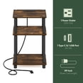 thumbnail image 3 of Furinno Just 3-Tier Side Table with Charging Station, Easy Assembly Rustic Brown End Table, Night Stand, Bedside Table with USB and Type-C Charging Port, for Living Room, Bedroom, Amber Oak, 3 of 5