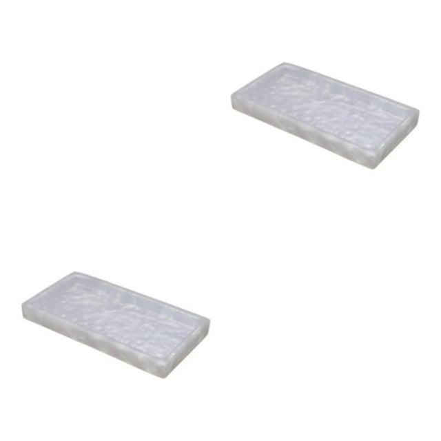 Thinsony Plateau de Salle de Bain en Résine Élégant avec Texture Marbrée pour Petites Salles de Bains Grand Application Plateau de Rangement Type 2 2ensemble