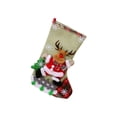 thumbnail image 2 of Christmas Stockings, Big Xmas Stockings Decoration, 3D Plush Socks Gift Bags for Kids Decor Home Ornament Holiday Party Supplies, Burlap Style with Deer, 2 of 6