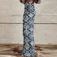 thumbnail image 4 of Tnhcen Women's Imitated Denim Print High Waist Flare Leg Pants, Button Pocket Zipper Casual Trousers, Elegant Vintage Wide Leg Pants S-5XL, 100% Polyester Twill, 4 of 6