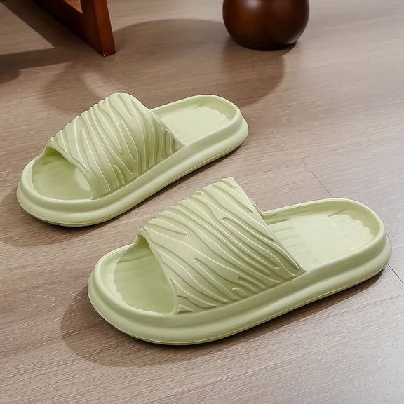 Nvzi-c Slippers for Women and Men Non Slip Quick Drying Shower Slides Bathroom Sandals ,Ultra Cushion ,Thick Sole(Size:40-41,Green)