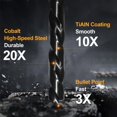 thumbnail image 4 of Juego de 10 brocas de taladro Luckyway 13/64" M35 cobalto TiAlN, 4 of 5