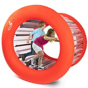 Hamster Wheel Human | Inflatable Rolling Wheel | Giant Inflatable Wheel | Outdoor Activities for Kids and Adults Families Playtime | Inflatable Outdoor Toys | Giant Inflatable Wheel 51" Diameter