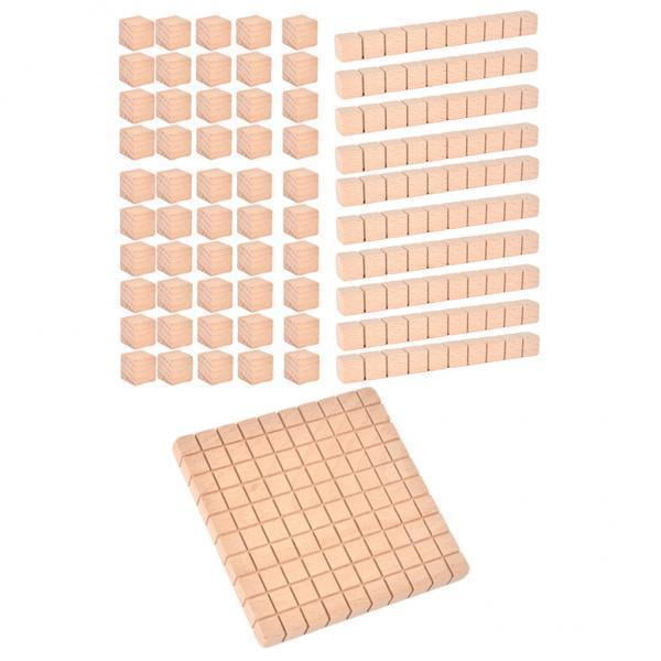 2-3 del paquete Montessori de madera Diez bloques Matemáticas manipulativas Matemáticas tempranas 2 piezas CUTICAT Bloques de base diez