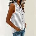 thumbnail image 5 of Dagugfen Tank Tops for Women Button down Striped Shirts Lapel Neck Sleeveless Shirts Summer Casual Home Daily Wear Tops, 5 of 8