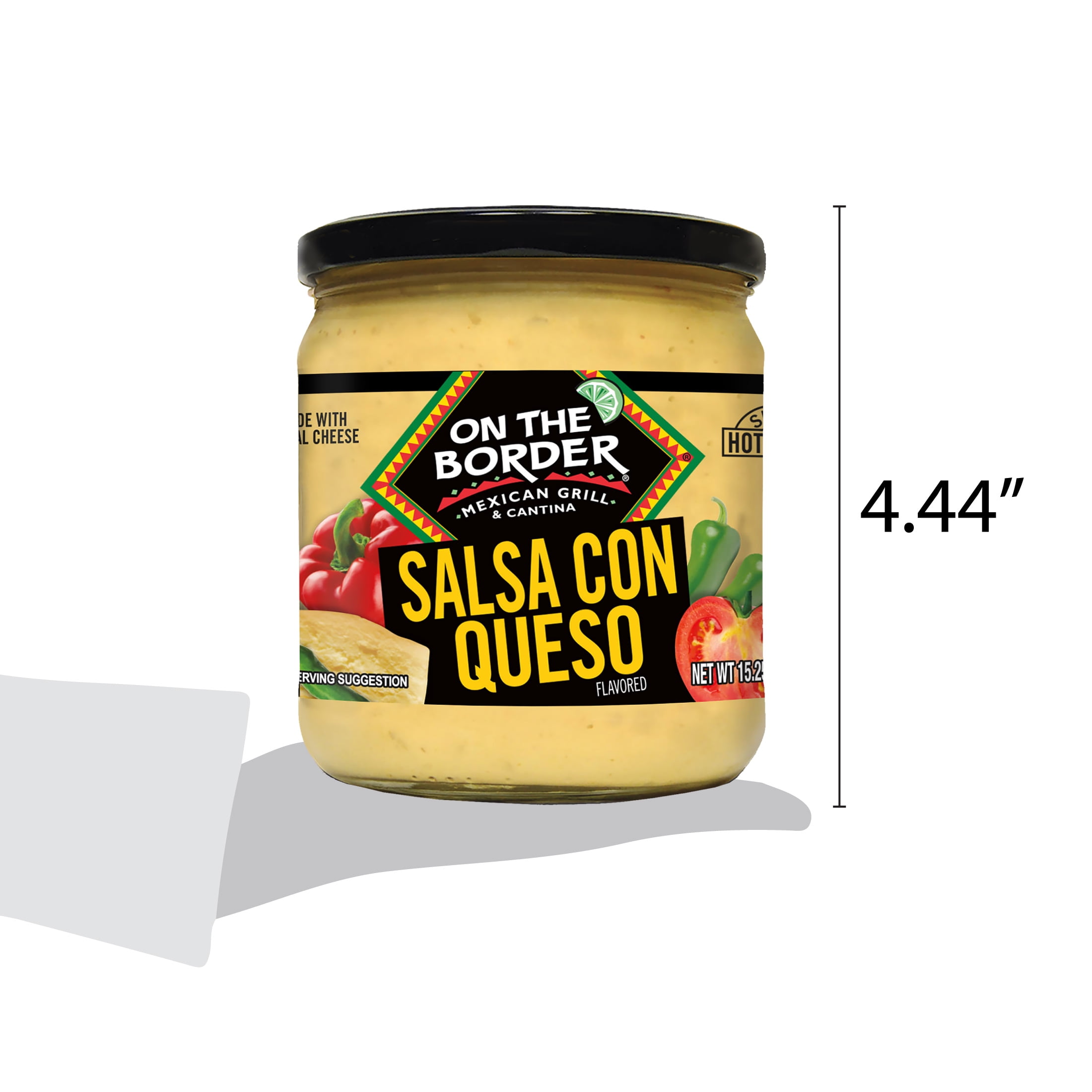 (3 pack) On The Border Salsa Con Queso, 15.25 oz Jar