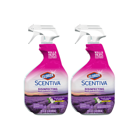 Kitchen Spray - (2 pack) Clorox Scentiva Multi-Surface Cleaner - Tuscan Lavender Jasmine, 32 oz Spray Bottle