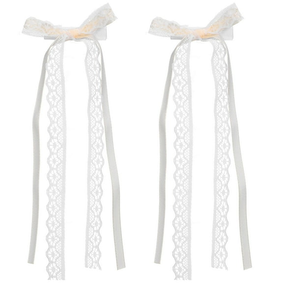 GAXIRE 2-Pack Elegant Lace Hair Bows with Clips for Women, Perfect Accessory for Any Hairstyle or Occasion