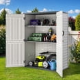 thumbnail image 2 of Uforic Outdoor Storage Shed, 59 Cu Ft Tool Shed Ideal for Garden, Garage & Patio, Lockable Door, Off-White, 2 of 9