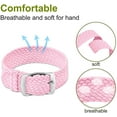 thumbnail image 3 of Bracelet en Nylon Perlon Unisexe avec Boucle Argentée en Acier Inoxydable, Rose, 18mm, 3 of 6