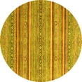 thumbnail image 1 of Ahgly Company Indoor Round Oriental Yellow Modern Area Rugs, 7' Round, 1 of 4