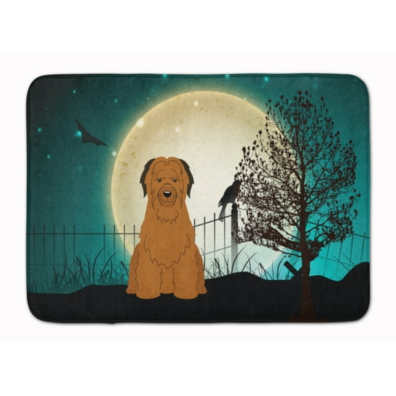 Halloween Scary Briard Brown Machine Washable Memory Foam Mat