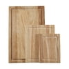 Farberware 3-piece Wood Utility Cutting Board Set with Perimeter Trenches