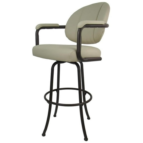 Swivel Metal Bar Stool 30" M-70 - Ocean Beige Vinyl - Coffee