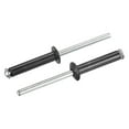 thumbnail image 1 of Unique Bargains 5mm x 25mm Aluminum Open End Flat Round Head Blind Rivets, Black 25 Pack, 1 of 5