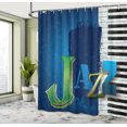 thumbnail image 5 of Ambesonne Abstract Shower Curtain, Jazz Music Keys Guitar, 69"Wx70"L, Navy Green White, 5 of 5