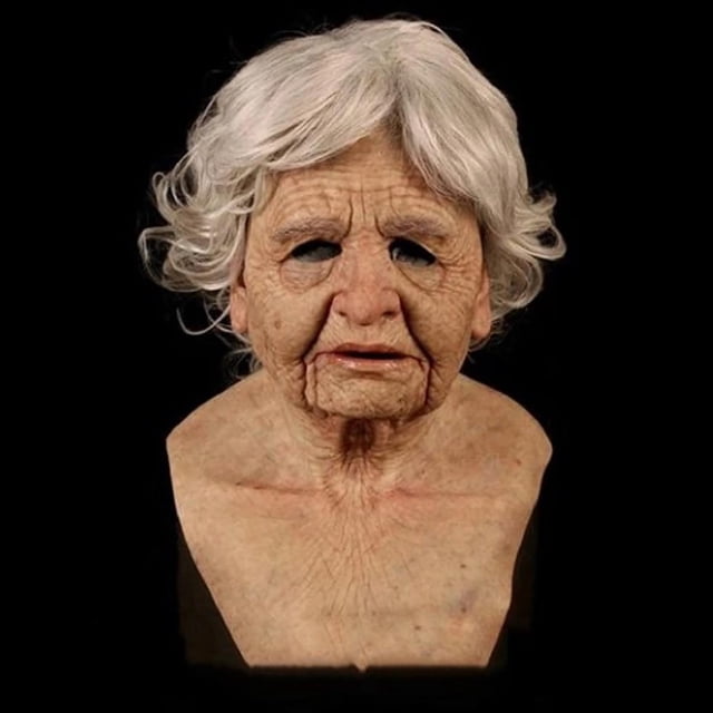 Accesorios de disfraces antiguos de látex, de miedo, tocados realistas antiguos atros de , tas de disfraces, tas de mujer de Hugo Cubierta de cabeza de anciano