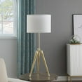 thumbnail image 5 of Ore International 35.5" - 25.75"H Adjustable Hieght Brass/Shiny Gold Modern Tripod Table Lamp, 5 of 10