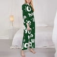 thumbnail image 3 of Honeii Ho Ho Ho A Print Women's Pajama Sets Long Sleeve Button Down Sleepwear Nightwear Soft Pjs Lounge Sets 2PCS-Small, 3 of 7