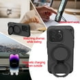 thumbnail image 6 of for iPhone 16 Pro EVA Case with Aluminum Alloy Magnetic Invisible Ring Stand [Compatible with MagSafe] [Military Drop Protection] Shockproof Anti-Slip Scratch Resistant Cover, Black, 6 of 9