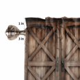 thumbnail image 5 of Kitchen Curtains 54 Inches length, Retro Brown Door Window Treatment Curtain Drapes, Country Vintage Wooden Door Thermal Insulated Drapes for Basement Hotel RV, 42"x54", 2 Panels, 5 of 7