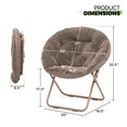thumbnail image 2 of Magshion Set of 2 Comfy Saucer Chair, Foldable Faux Fur Lounge Chair for Bedroom Living Room, Cozy Moon Chair with Metal Frame for Adults, X-Large, Beige, 2 of 10