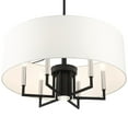 thumbnail image 3 of Livex Lighting Meridian 7-Light Metal & Fabric Pendant Chandelier in Black, 3 of 13