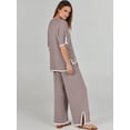 thumbnail image 2 of Women 2 Piece Outfits Lounge Sets Knit Sweater Sets Maching Lounge Wear Pajama Jogger Travel Comfy Trendy Clothes, 2 of 8