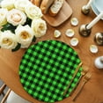 thumbnail image 3 of Round Placemats Set of 4 Green Buffalo Plaid Place Mats Washable Woven Placemat Pastoral Black Checked Circle Braided Table Mat for Kitchen Dining Table Party Home Decor 15 Inch, 3 of 8
