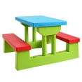 Costway 4 Seat Kids Picnic Table w/Umbrella Garden Yard Folding