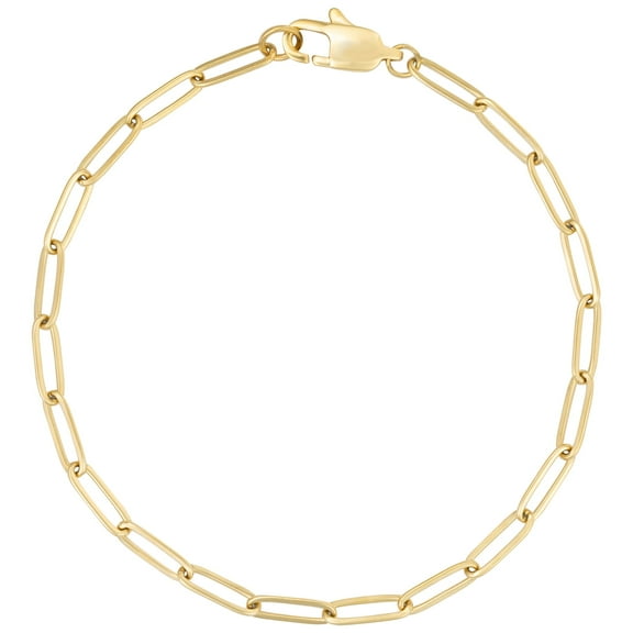 14K Gold Plated Paperclip Dainty Link Chain Adjustable Bracelet Jewelry Gifts for Women