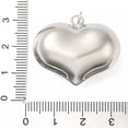 thumbnail image 3 of U8MO 10 pcs Platinum Brass Pendants Puffed Heart Charm with Jump Ring 26x31x13mm, 3 of 3