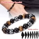 thumbnail image 5 of Pulsera Triple Ojo de Tigre Pulsera Triple Protección de Poder Pulseras de Triple Protección Hematita Obsidiana y Ojo de Tigre, 5 of 5