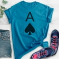 thumbnail image 2 of Ace Of Spades T-shirt, Unisex Women's Men's Shirt, Cute Ace T-shirt, Cards Shirt, Poker Shirt, Heather Blue, Large, 2 of 6
