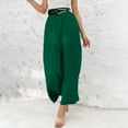 thumbnail image 4 of Sngxgn Women's Wide Leg Pants High Elastic Waisted in The Back Business Work Trousers Long Straight Suit Pants(Green,XXL), 4 of 8
