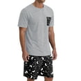 thumbnail image 2 of GIRUNS Men's Pajama Set Lightweight Sleepwear Sets Crew Neck Short Sleeve and Shorts Loungewear with Pocket Black Star Moon 2XL, 2 of 8